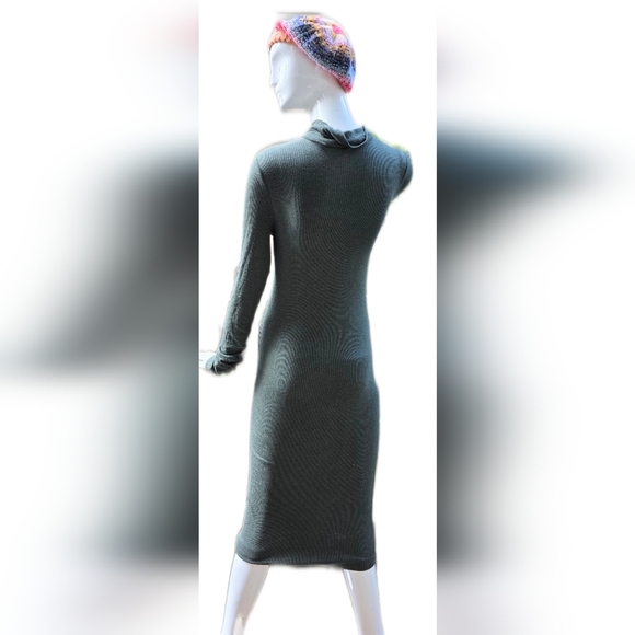 Wilfred Olive Green Jersey Long Sleeve Dress, Maxi,  Med. - Picture 3 of 9